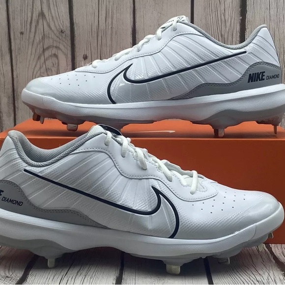 Nike Alpha Huarache Varsity 4 Low White /Wolf Grey DJ6516 100 - Size 11.5 - Picture 1 of 8